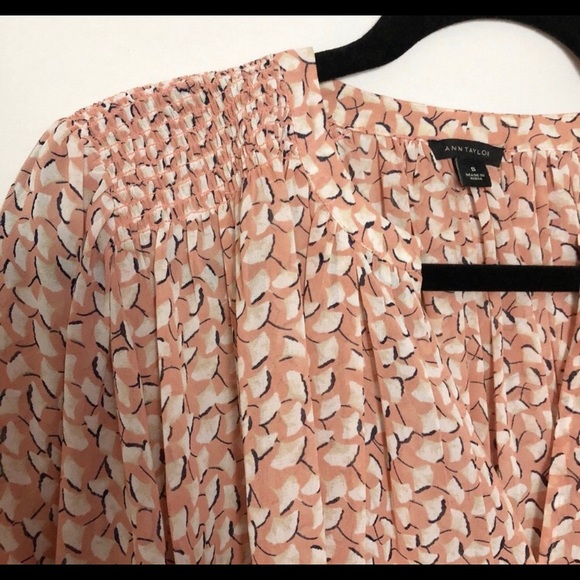 Ann Taylor Long Sleeve V Neck Blouse - Picture 2 of 4